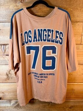 Los Angeles '76 Graphic Short Sleeve Tee - Brown with Navy